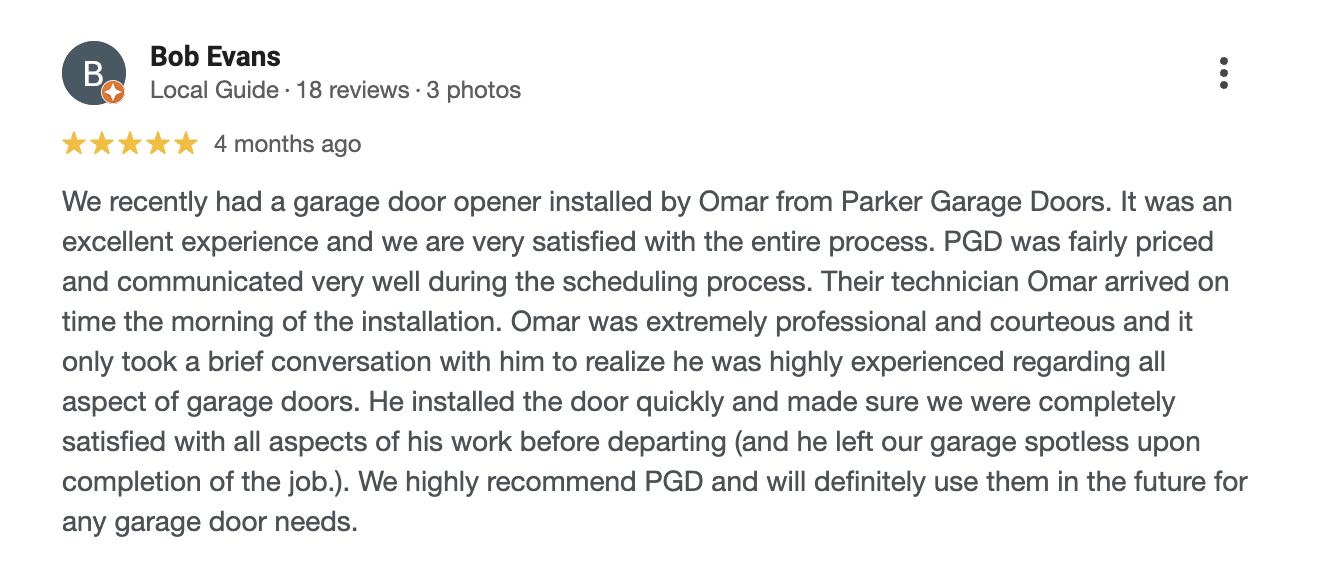 Parker Garage Doors Review